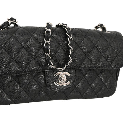 Chanel 2005-2006 Black Caviar East West Shoulder Bag