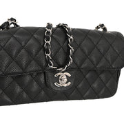 Chanel 2005-2006 Black Caviar East West Shoulder Bag