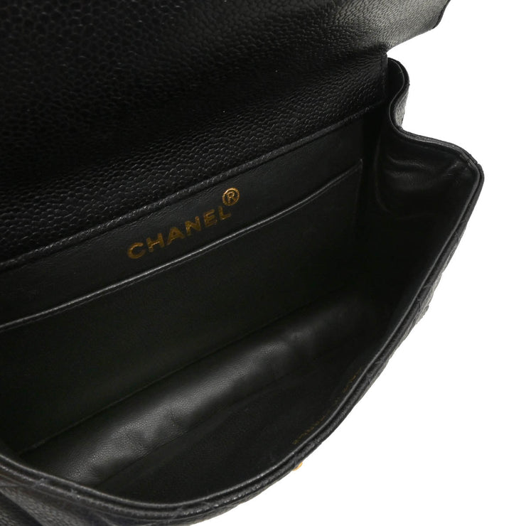 Chanel 1996-1997 Black Caviar Double Sided Classic Flap Shoulder Bag