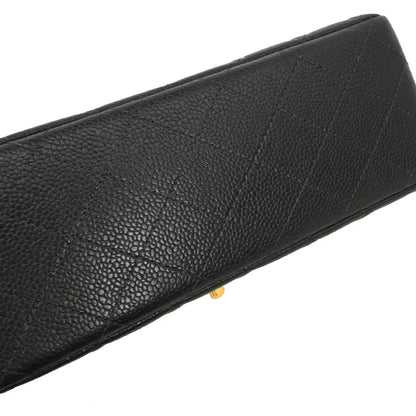 Chanel 1996-1997 Black Caviar Double Sided Classic Flap Shoulder Bag