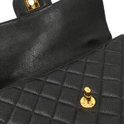 Chanel 1996-1997 Black Caviar Double Sided Classic Flap Shoulder Bag
