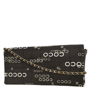 Chanel 2000-2001 Black Canvas COCO East West Choco Bar Shoulder Bag
