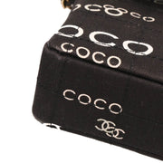 Chanel 2000-2001 Black Canvas COCO East West Choco Bar Shoulder Bag