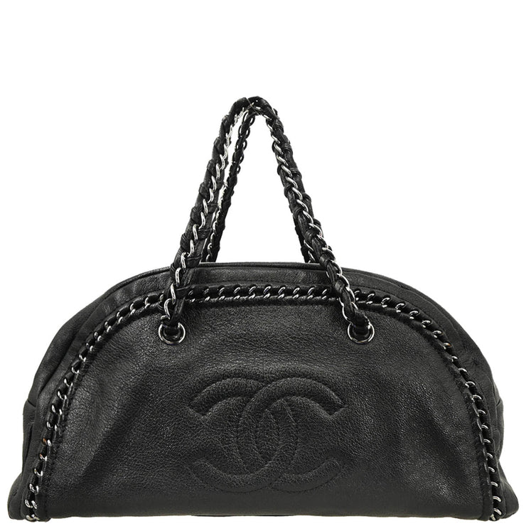 Chanel 2005-2006 Black Calfskin Luxury Line Bowling Bag