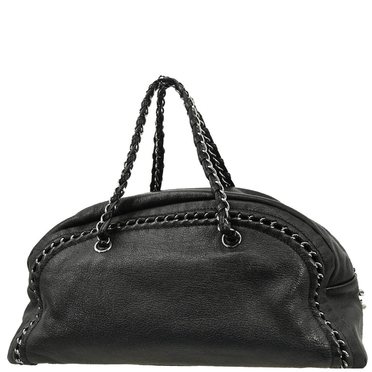 Chanel 2005-2006 Black Calfskin Luxury Line Bowling Bag