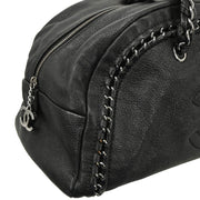 Chanel 2005-2006 Black Calfskin Luxury Line Bowling Bag