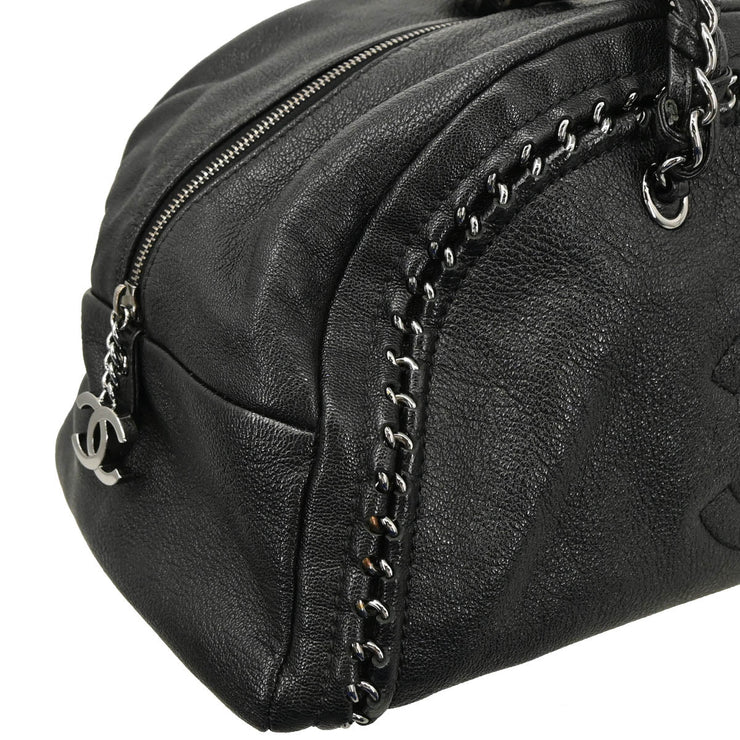 Chanel 2005-2006 Black Calfskin Luxury Line Bowling Bag