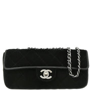 Chanel 2005-2006 Black Velvet East West Shoulder Bag