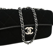 Chanel 2005-2006 Black Velvet East West Shoulder Bag