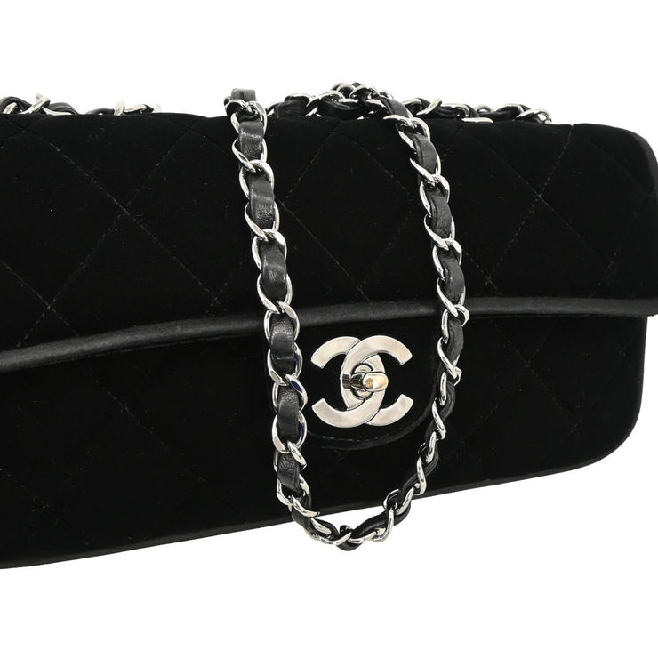Chanel 2005-2006 Black Velvet East West Shoulder Bag