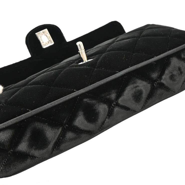 Chanel 2005-2006 Black Velvet East West Shoulder Bag