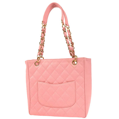 Chanel 2004-2005 Pink Caviar Petite Shopping Tote PST Chain Handbag