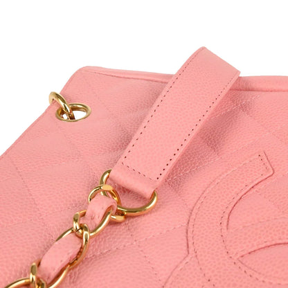 Chanel 2004-2005 Pink Caviar Petite Shopping Tote PST Chain Handbag