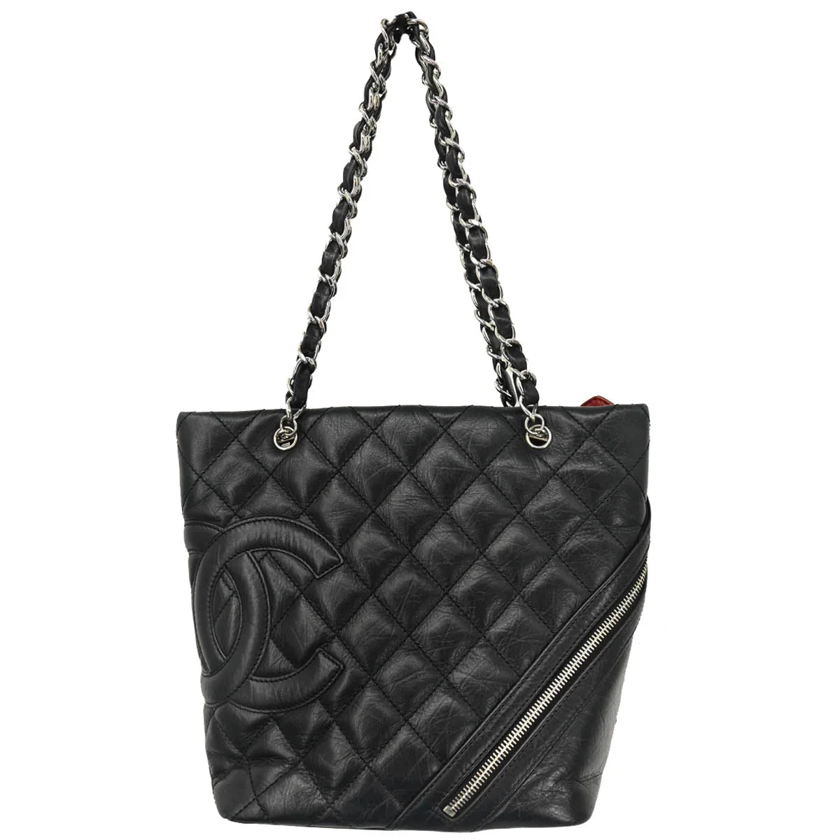 Chanel 2006-2008 Black Calfskin Cambon Ligne Tote Handbag