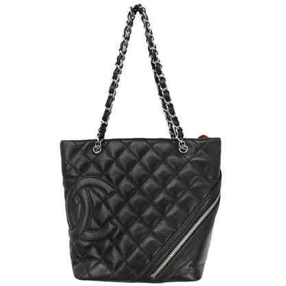Chanel 2006-2008 Black Calfskin Cambon Ligne Tote Handbag