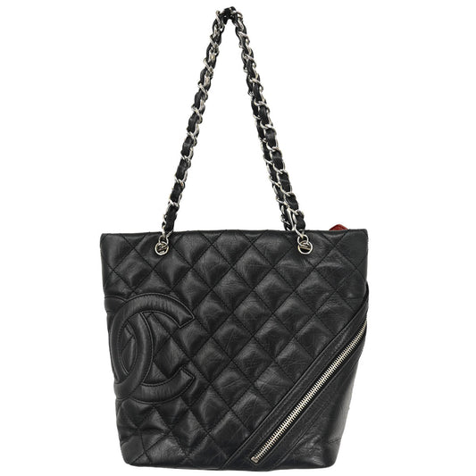 Chanel 2006-2008 Black Calfskin Cambon Ligne Tote Handbag