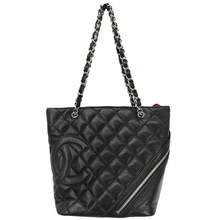 Chanel 2006-2008 Black Calfskin Cambon Ligne Tote Handbag