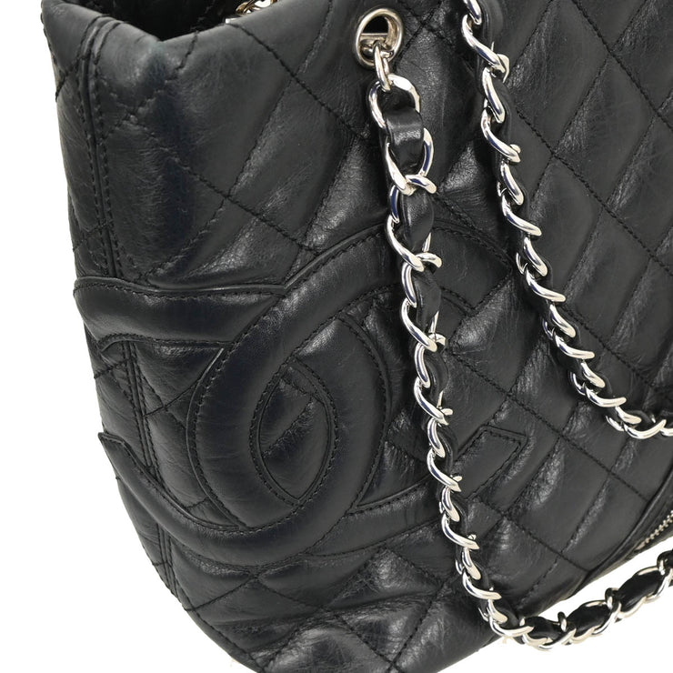 Chanel 2006-2008 Black Calfskin Cambon Ligne Tote Handbag