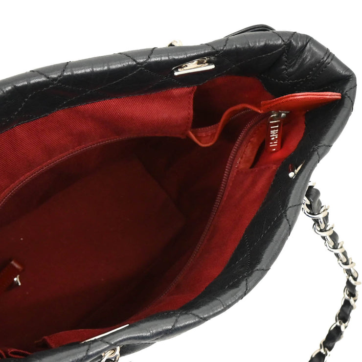 Chanel 2006-2008 Black Calfskin Cambon Ligne Tote Handbag