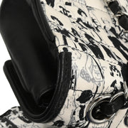 Chanel 2003-2004 White Black Silk Choco Bar Shoulder Bag