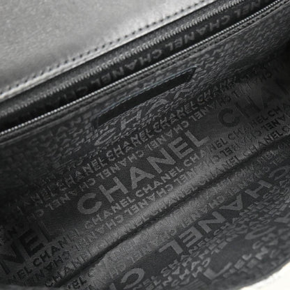 Chanel 2003-2004 White Black Silk Choco Bar Shoulder Bag