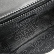 Chanel 2003-2004 White Black Silk Choco Bar Shoulder Bag