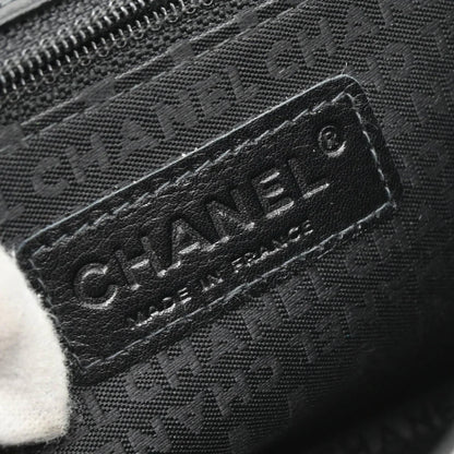 Chanel 2003-2004 White Black Silk Choco Bar Shoulder Bag