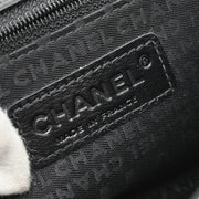 Chanel 2003-2004 White Black Silk Choco Bar Shoulder Bag