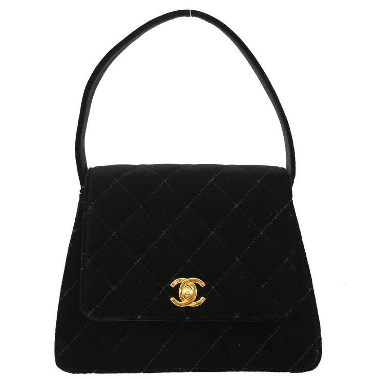 Chanel 1997-1999 Black Velvet Handbag