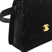 Chanel 1997-1999 Black Velvet Handbag