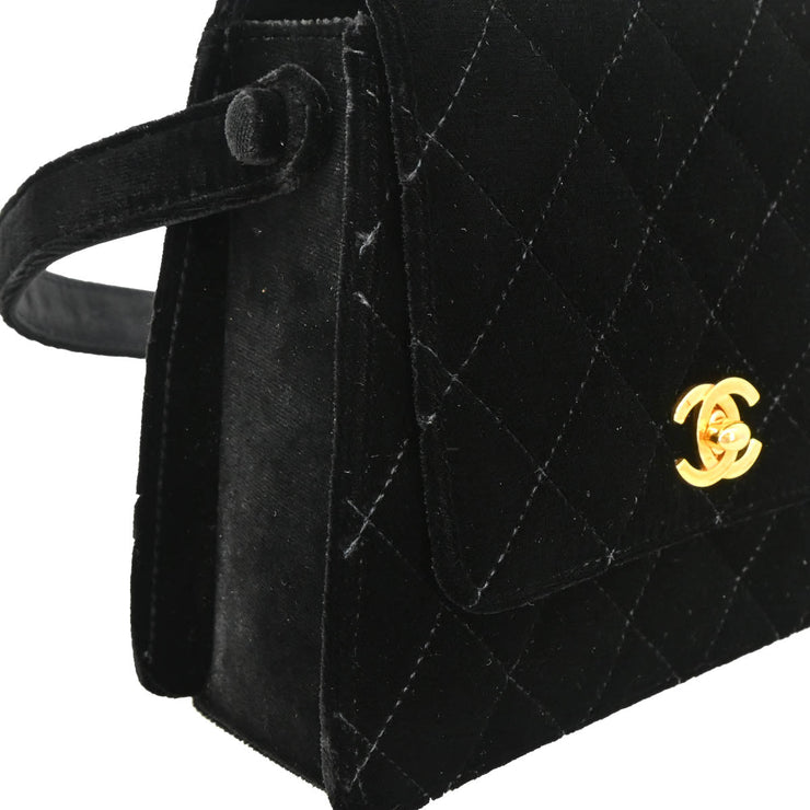 Chanel 1997-1999 Black Velvet Handbag