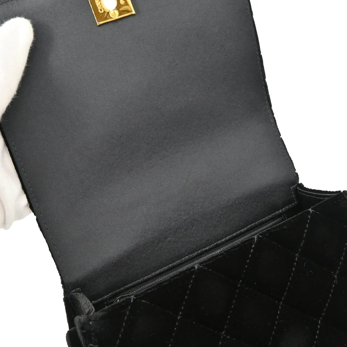 Chanel 1997-1999 Black Velvet Handbag