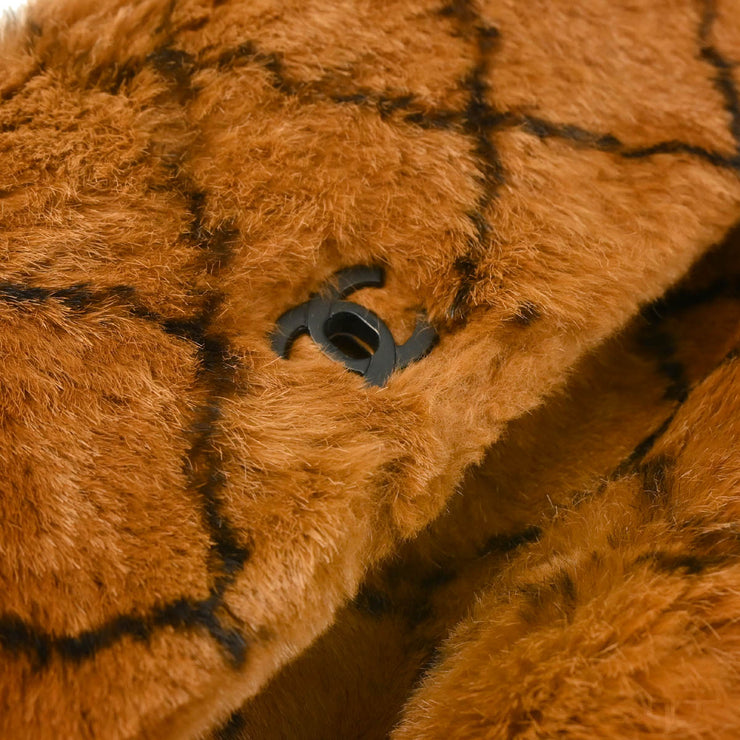 Chanel 2000-2001 Brown Fur Straight Flap Shoulder Bag