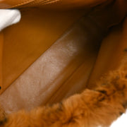 Chanel 2000-2001 Brown Fur Straight Flap Shoulder Bag