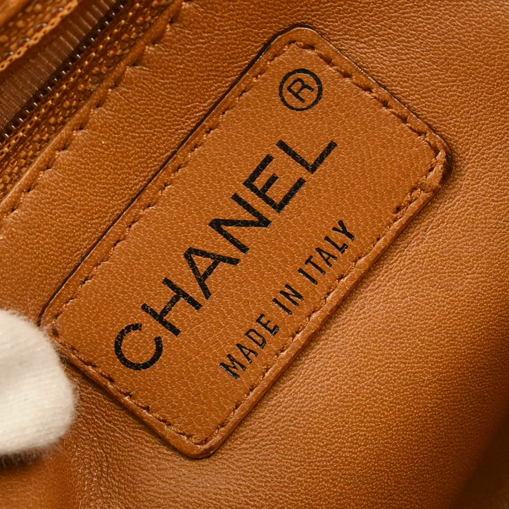 Chanel 2000-2001 Brown Fur Straight Flap Shoulder Bag