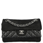 Chanel * 2005-2006 Black Calfskin Pony Hair Chain Shoulder Bag