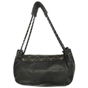 Chanel 2004-2005 Black Lambskin Wild Stitch Shoulder Bag