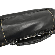 Chanel 2004-2005 Black Lambskin Wild Stitch Shoulder Bag