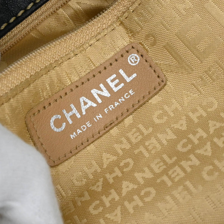 Chanel 2004-2005 Black Lambskin Wild Stitch Shoulder Bag