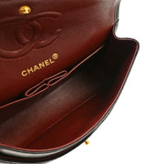 Chanel 1989-1991 Black Lambskin Small Classic Double Flap Shoulder Bag