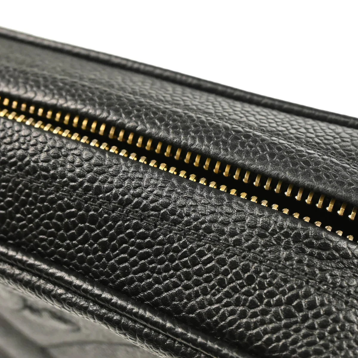Chanel 1991-1994 Black Caviar Bias Stitch Camera Bag Small Shoulder Bag