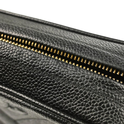 Chanel 1991-1994 Black Caviar Bias Stitch Camera Bag Small Shoulder Bag