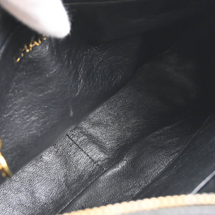 Chanel 1991-1994 Black Caviar Bias Stitch Camera Bag Small Shoulder Bag
