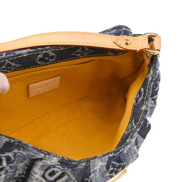 Louis Vuitton 2006 Blue Monogram Denim Mini Pleaty Raye Handbag M95333