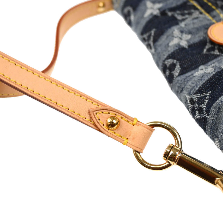 Louis Vuitton 2006 Blue Monogram Denim Mini Pleaty Raye Handbag M95333