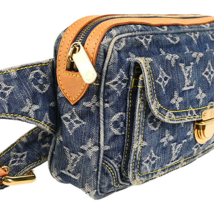 Louis Vuitton 2007 Blue Monogram Denim Bum Bag Waist Pouch M95347