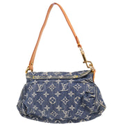 Louis Vuitton 2006 Blue Monogram Denim Mini Pleaty Handbag M95050