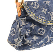 Louis Vuitton 2006 Blue Monogram Denim Mini Pleaty Handbag M95050