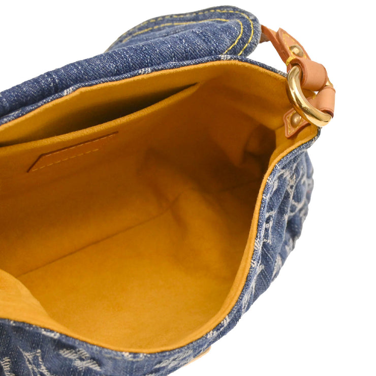 Louis Vuitton 2006 Blue Monogram Denim Mini Pleaty Handbag M95050