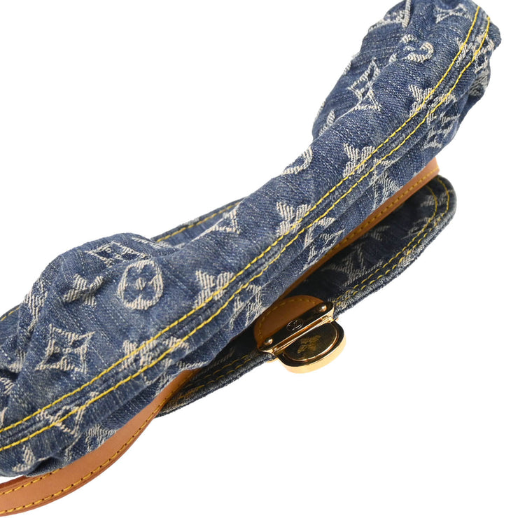 Louis Vuitton 2006 Blue Monogram Denim Mini Pleaty Handbag M95050